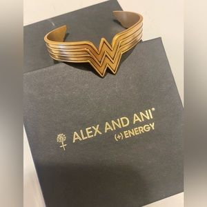 ALEX and ANI | Wonder Woman Cuff Bracelet | Rafaelian Gold | Vault Edition